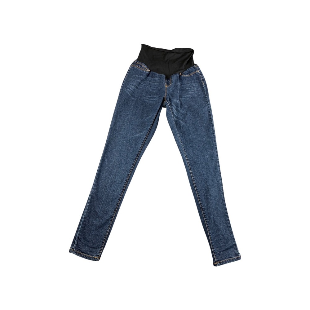 Hybrid & Company Maternity Jeans Dark Wash Skinny Fit Stretch Panel Size L